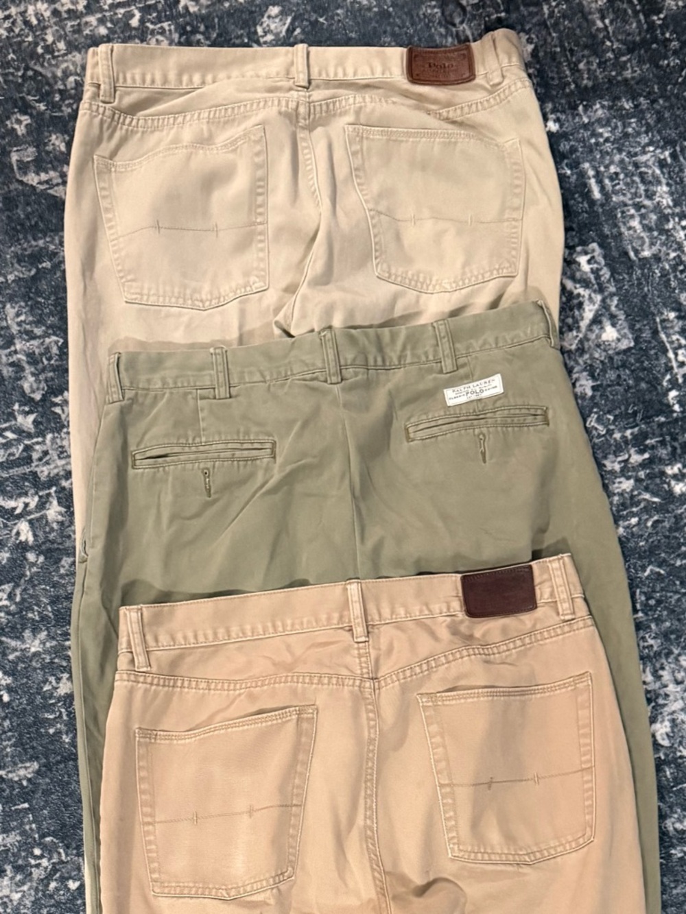 Lot Of 3 Ralph Lauren Polo Men’s 33x30 Khaki, Tan Casual Pants Slacks